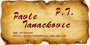 Pavle Tanacković vizit kartica